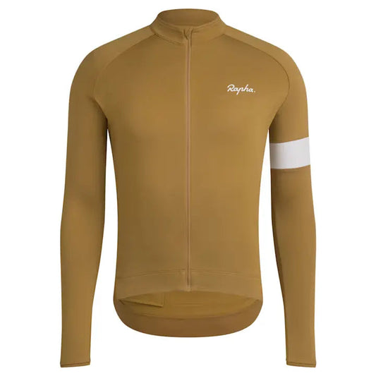 RAPHA Core Long Sleeve Jersey - DGA Faded Gold/White-Velodrom