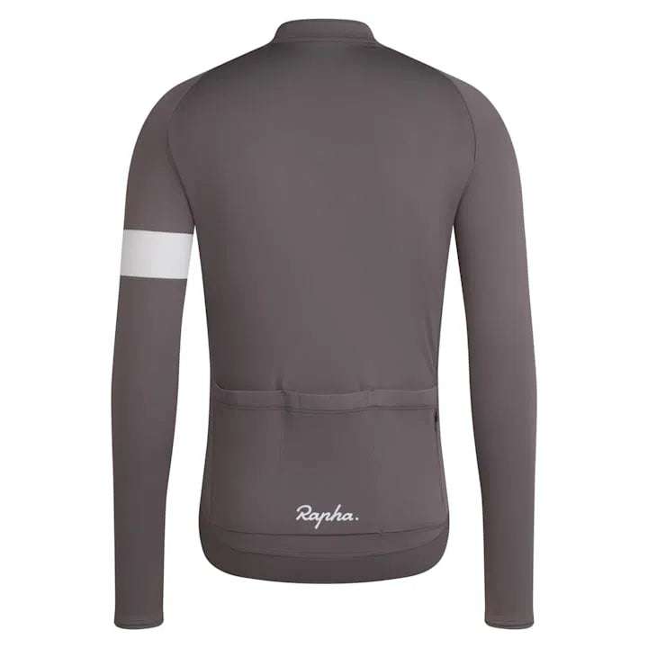 RAPHA Core Long Sleeve Jersey AW2023 - PKW Mushroom/White-Velodrom