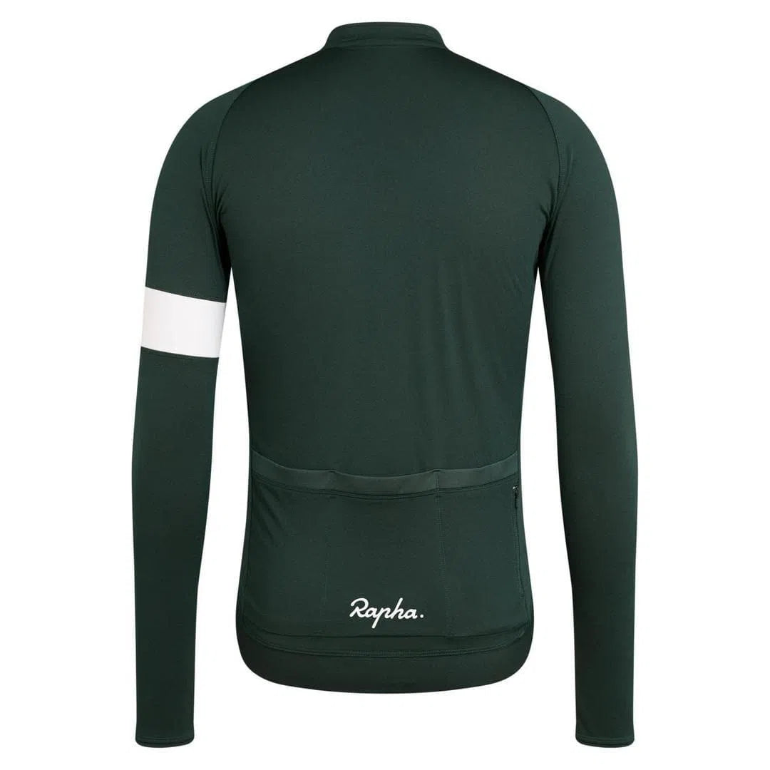 Rapha Core Long Sleeve Jersey Dark Green Default Velodrom Barcelona 