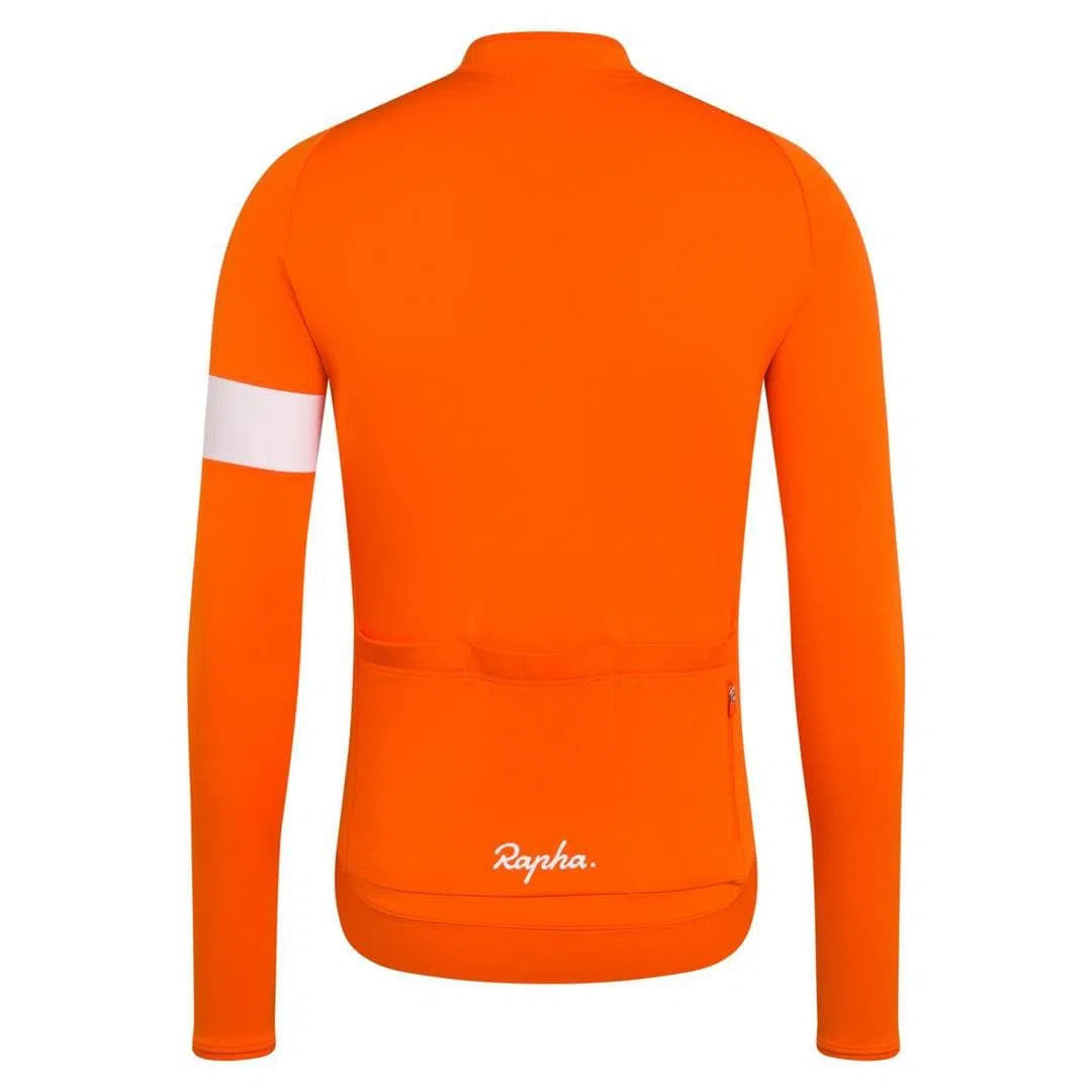 RAPHA Core Long Sleeve Jersey - SIW Orange/White-Velodrom