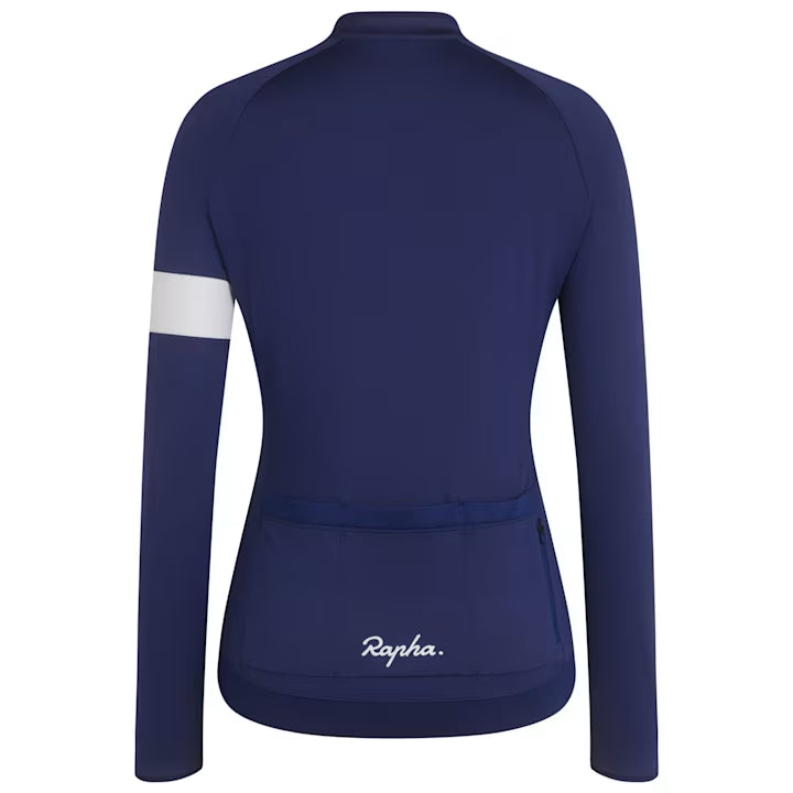 RAPHA Core Long Sleeve Women Jersey AW2023 - MBW Navy/White-Velodrom