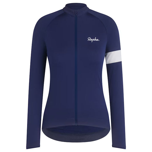 RAPHA Core Long Sleeve Women Jersey AW2023 - MBW Navy/White-Velodrom