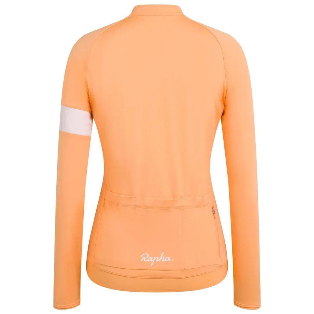 RAPHA Core Long Sleeve Women Jersey - PCW Peach/White-Velodrom