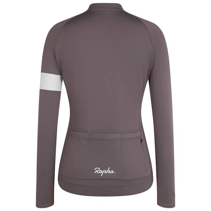 RAPHA Core Long Sleeve Women Jersey - PKW Mushroom/White-Velodrom