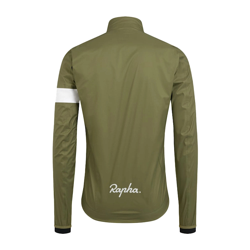 RAPHA Core Rain Jacket II - WMA Dark Khaki White-Velodrom