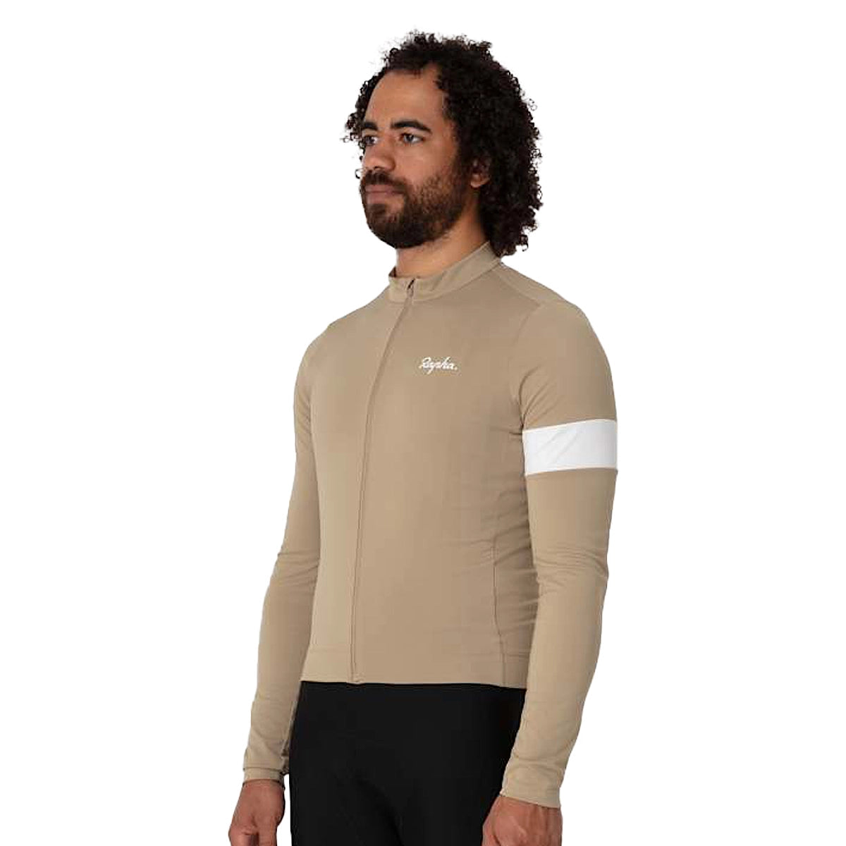 RAPHA Core Thermal Long Sleeve Jersey - THW Tan/White