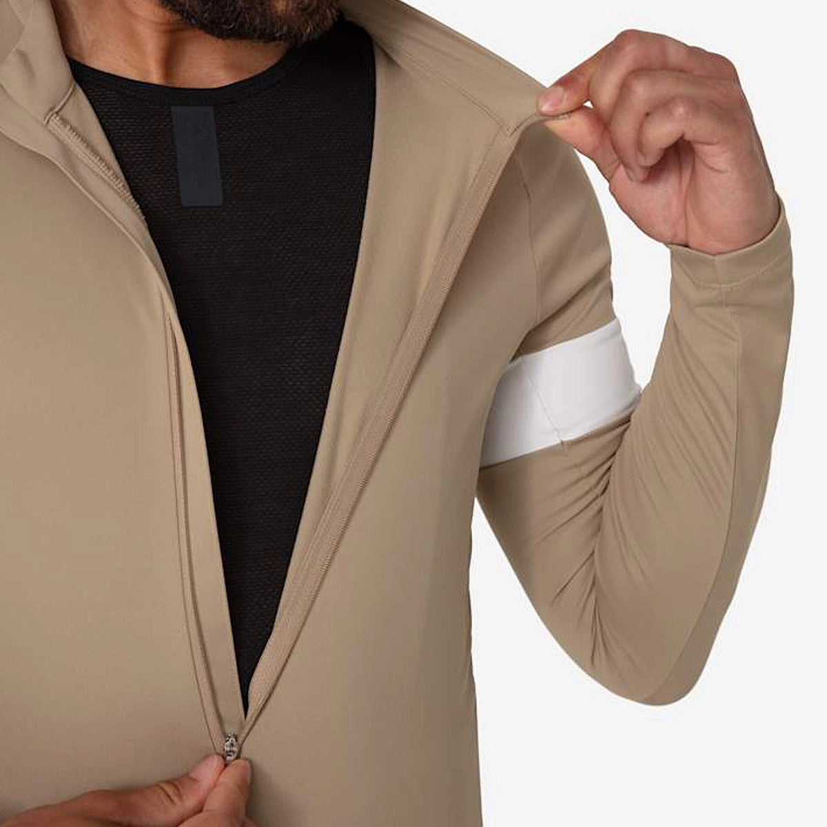 RAPHA Core Thermal Long Sleeve Jersey - THW Tan/White