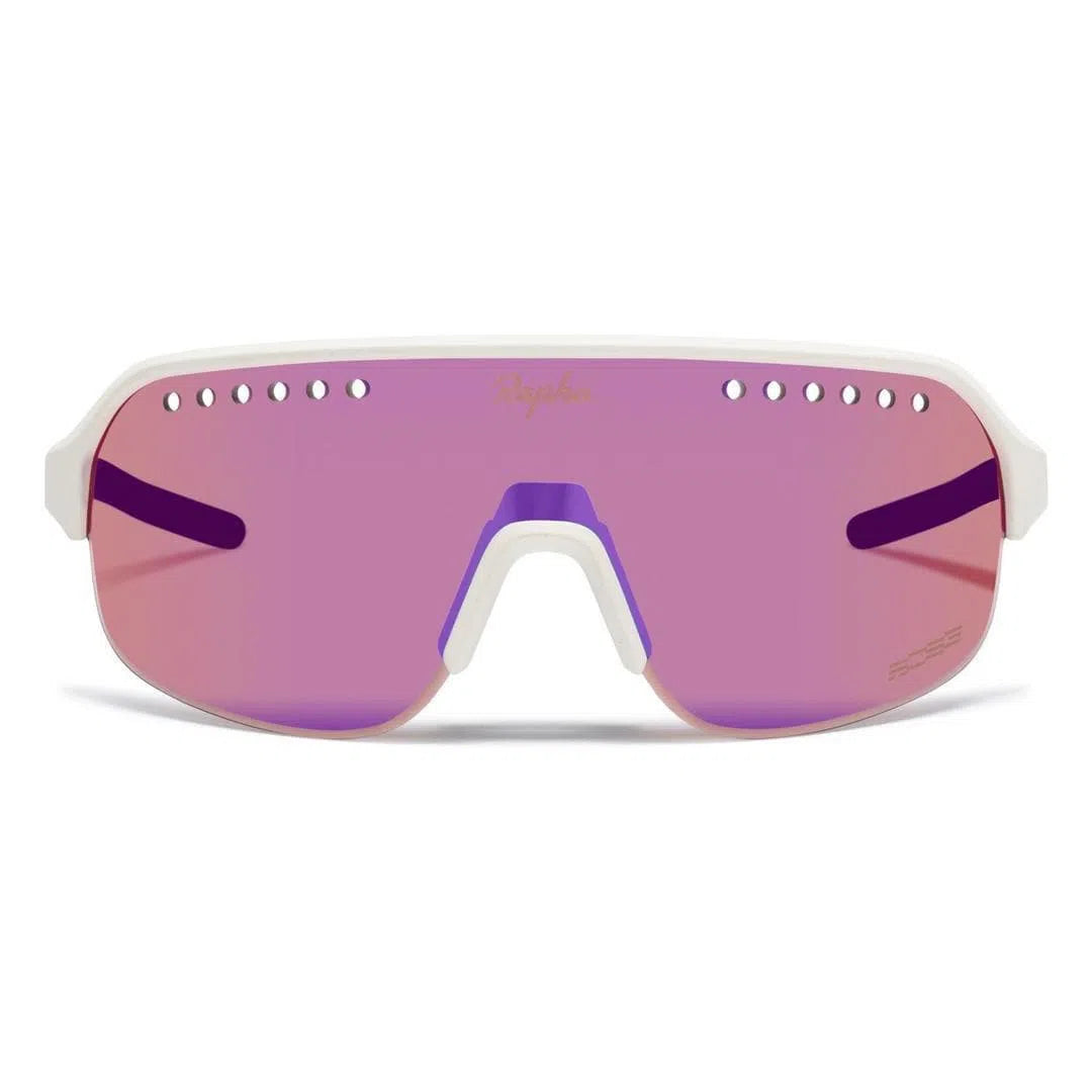 RAPHA EXPLORE GLASSES - White/Pink Blue Lens Default Velodrom Barcelona 