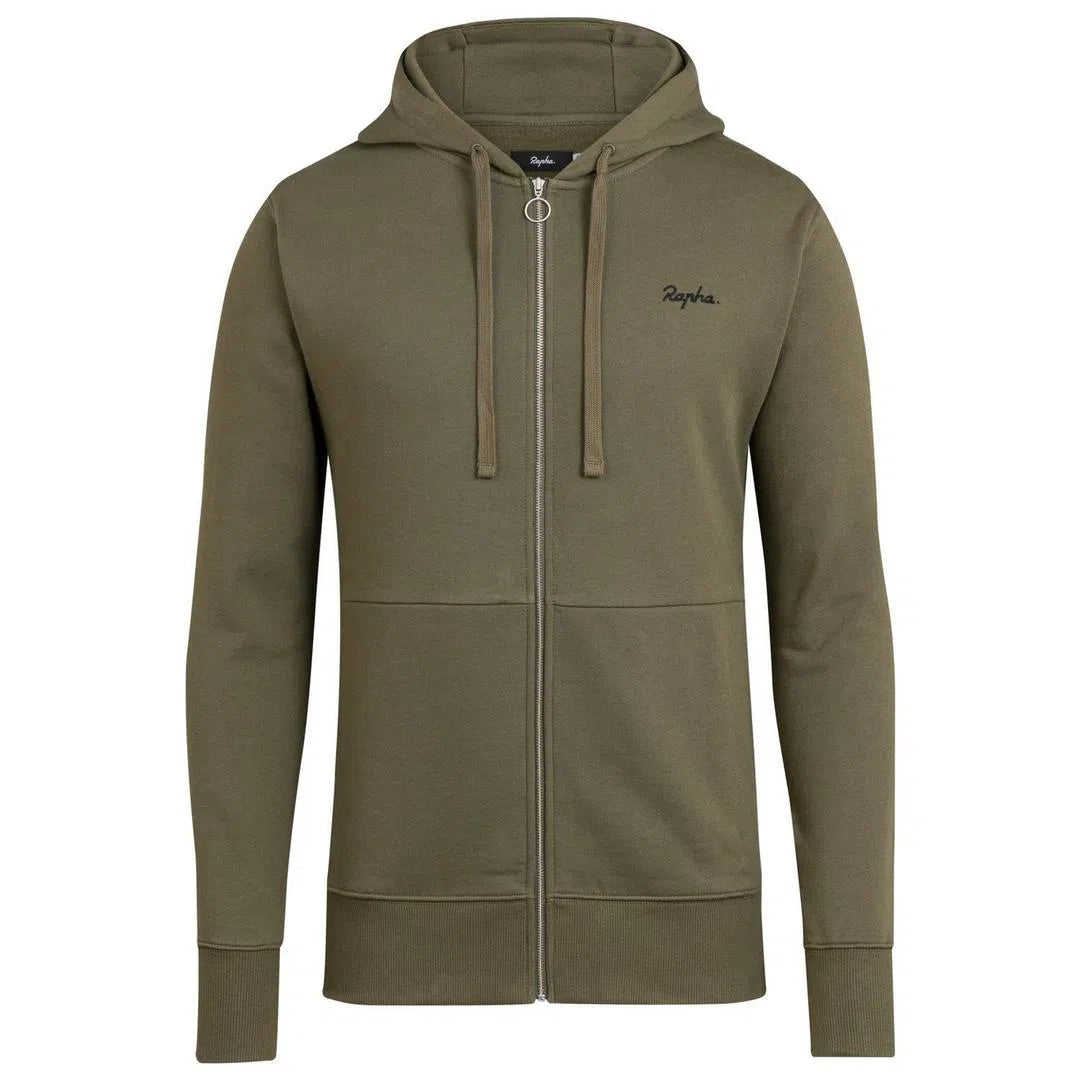 RAPHA Logo Hoodie - Dark Olive-Velodrom