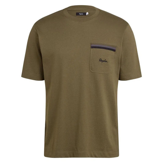 RAPHA Logo Pocket T-shirt - Dark Olive Default Rapha 