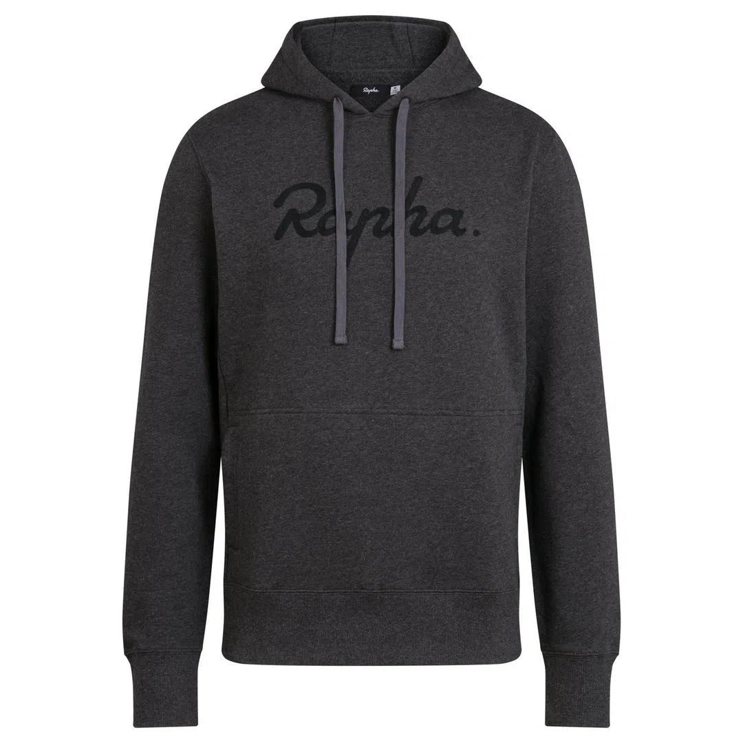 RAPHA Logo Pullover Hoodie - CHM Charcoal Marl/Black-Velodrom