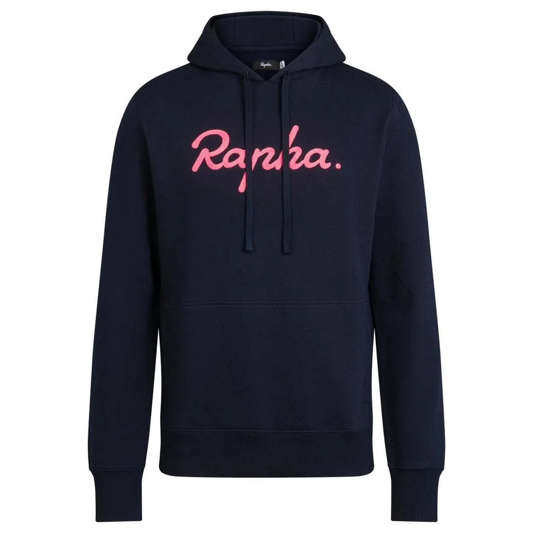 RAPHA MEN LOGO PULLOVER HOODIE - Dark Navy/Pink Default Velodrom Barcelona 