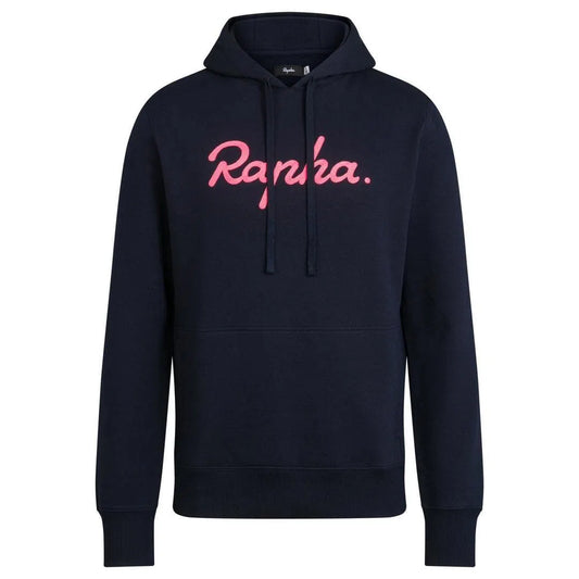 RAPHA MEN LOGO PULLOVER HOODIE - Dark Navy/Pink Default Velodrom Barcelona 