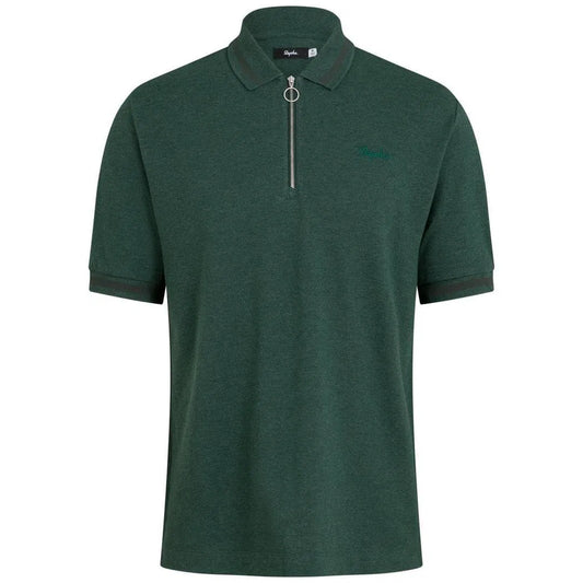 RAPHA Logo Zip Polo - Dark Green Marl Default Rapha 