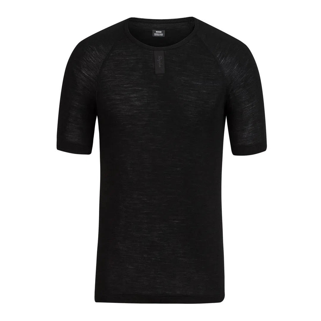 RAPHA Merino Base Layer Short Sleeve - Black-Velodrom