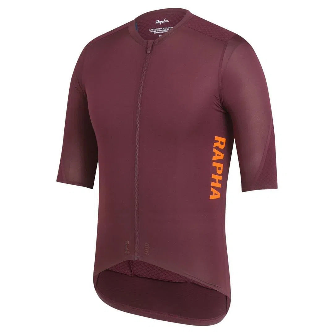 RAPHA Pro Team Aero Jersey - WVO Wine/Bright Orange-Velodrom