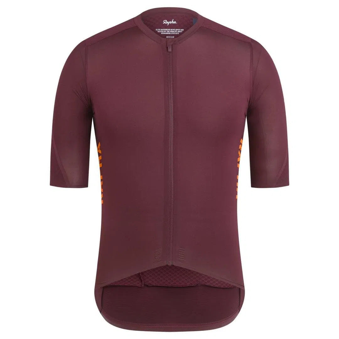 RAPHA Pro Team Aero Jersey - WVO Wine/Bright Orange-Velodrom