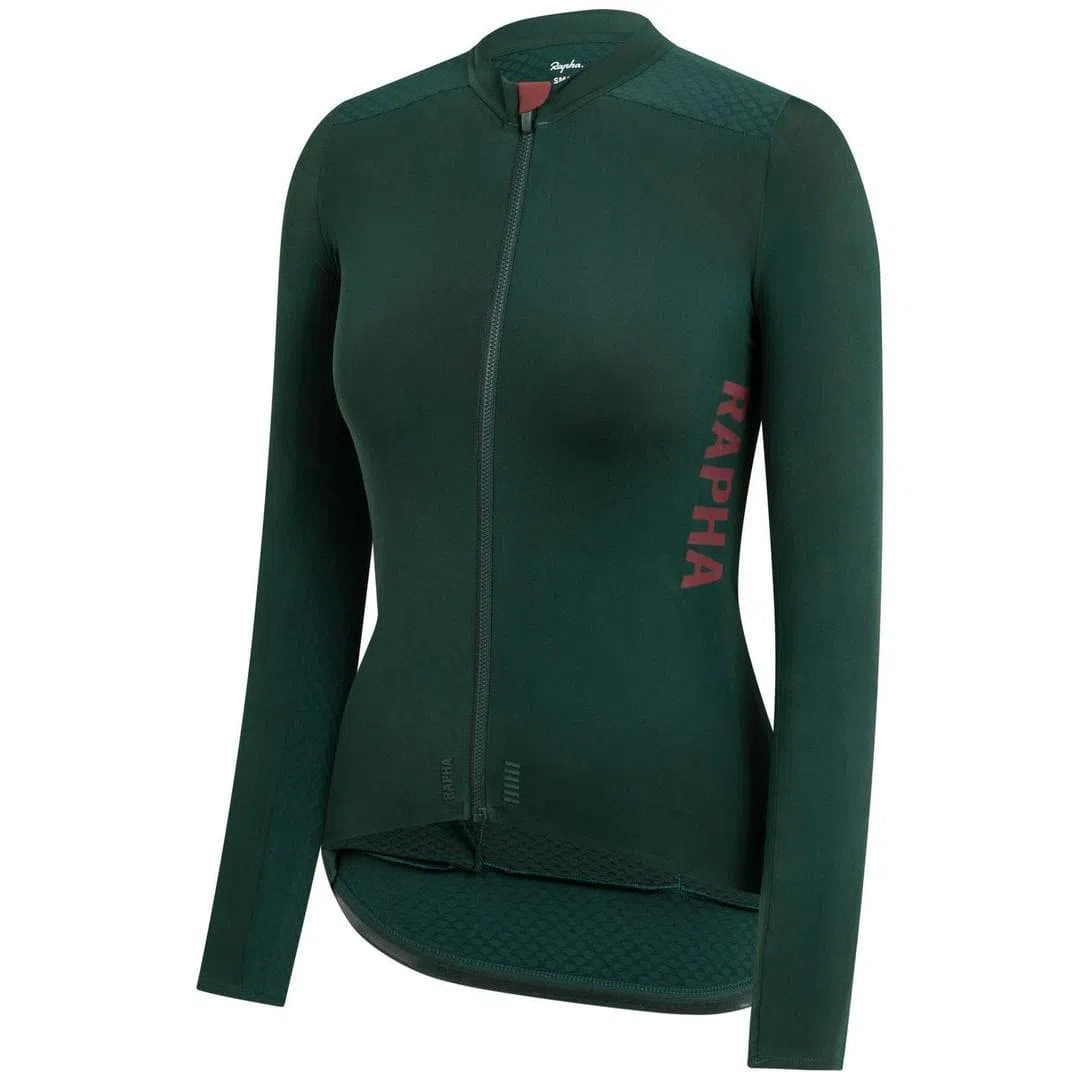 RAPHA WOMEN PRO TEAM LONG SLEEVE AERO JERSEY - Dark Green Default Velodrom Barcelona 