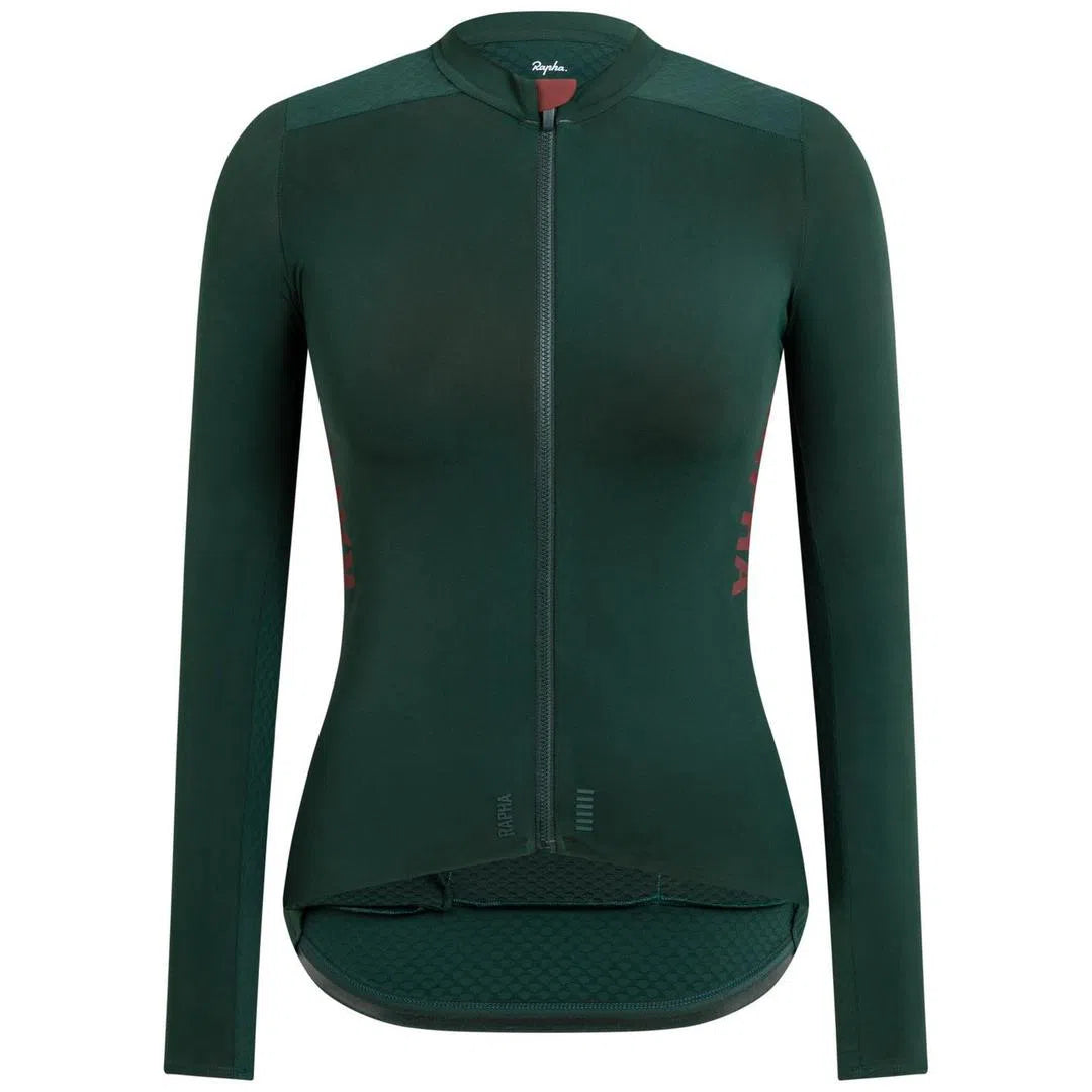 RAPHA Pro Team Aero Long Sleeve Women Jersey - SCA Dark Green-Velodrom