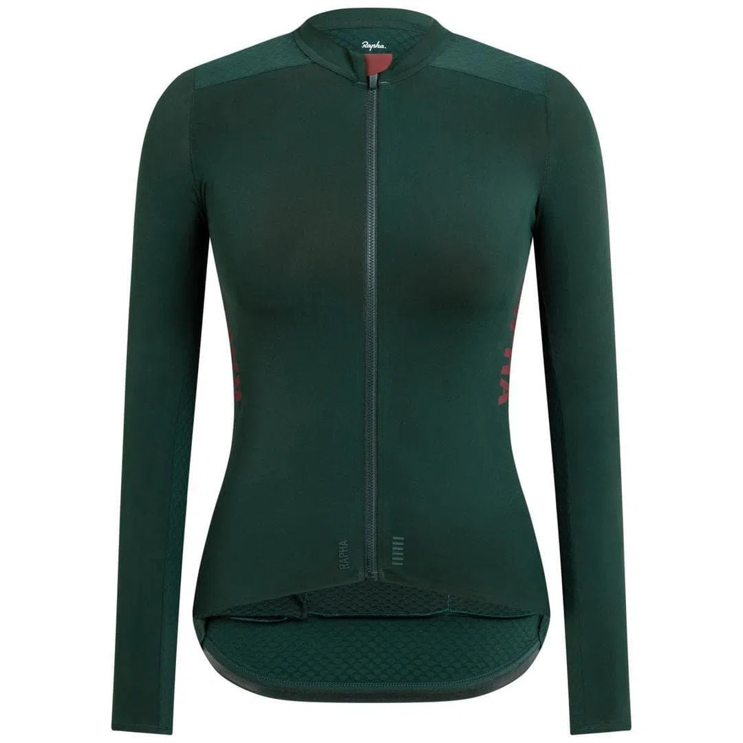 RAPHA WOMEN PRO TEAM LONG SLEEVE AERO JERSEY - Dark Green Default Velodrom Barcelona 