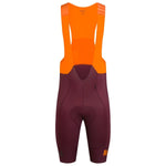 RAPHA Pro Team Bib Shorts II Long - WVO Wine/Bright Orange-Velodrom