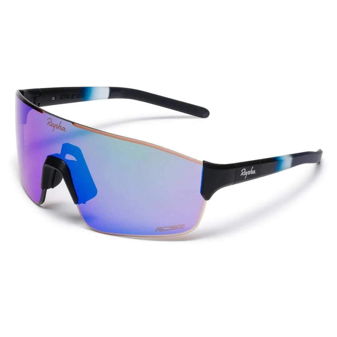 RAPHA PRO TEAM FRAMELESS GLASSES - Dark Navy/Purple Green Lens Default Velodrom Barcelona 