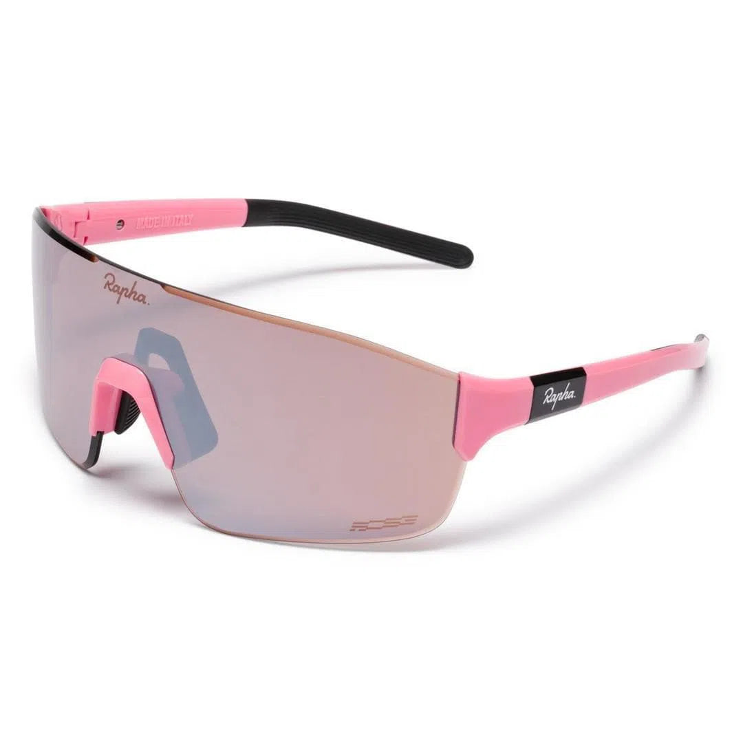 RAPHA PRO TEAM FRAMELESS GLASSES - Pink/Black Mirror Lens Default Velodrom Barcelona 