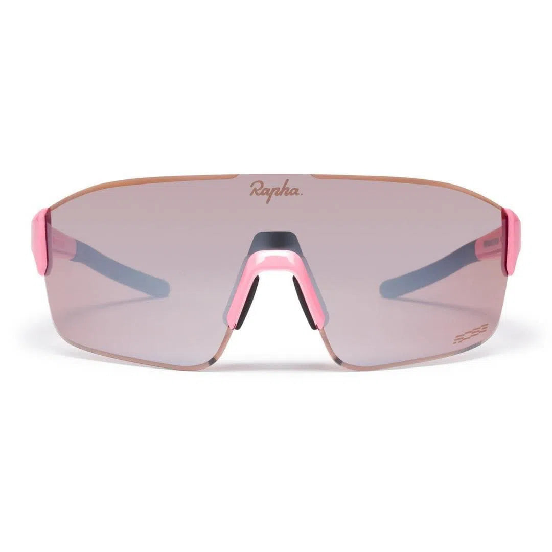 RAPHA PRO TEAM FRAMELESS GLASSES - Pink/Black Mirror Lens Default Velodrom Barcelona 