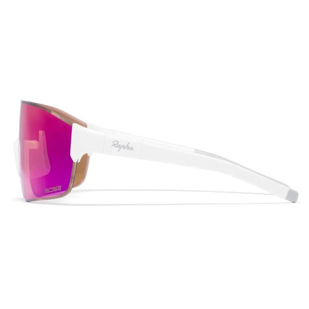 RAPHA PRO TEAM FRAMELESS GLASSES - White/Pink Blue Lens Default Velodrom Barcelona 