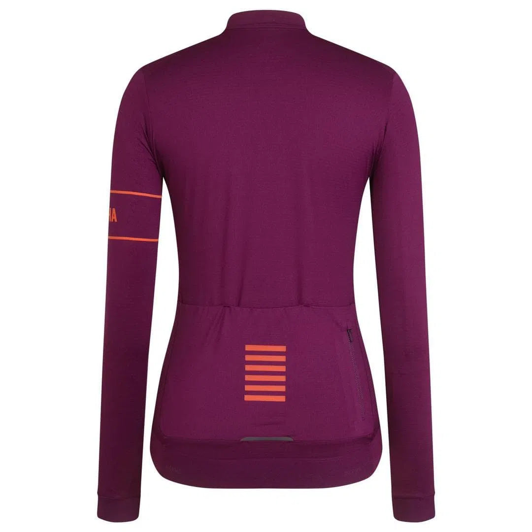 RAPHA Pro Team Long Sleeve Women Jersey - PBO Dark Purple/Orange-Velodrom