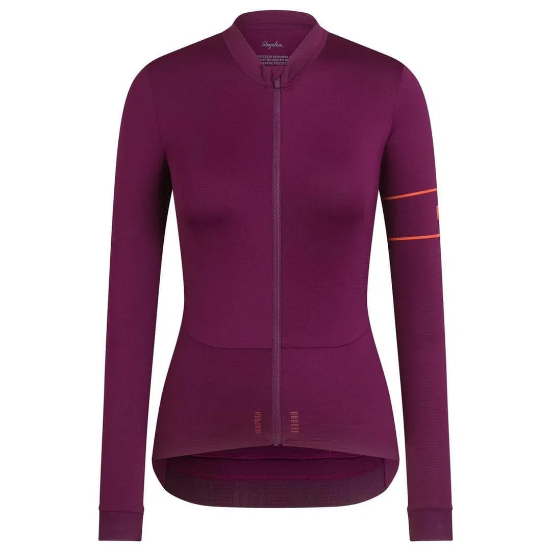 RAPHA Pro Team Long Sleeve Women Jersey - PBO Dark Purple/Orange-Velodrom