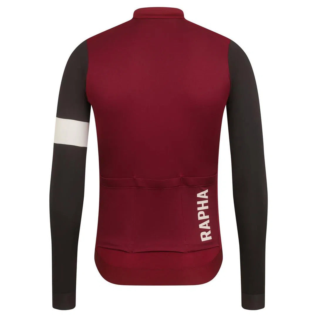 RAPHA Pro Team Training Long Sleeve Jersey - CBE Burgundy/Black-Velodrom