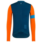 RAPHA Pro Team Training Long Sleeve Jersey - SSB Teal/Orange/Off White-Velodrom