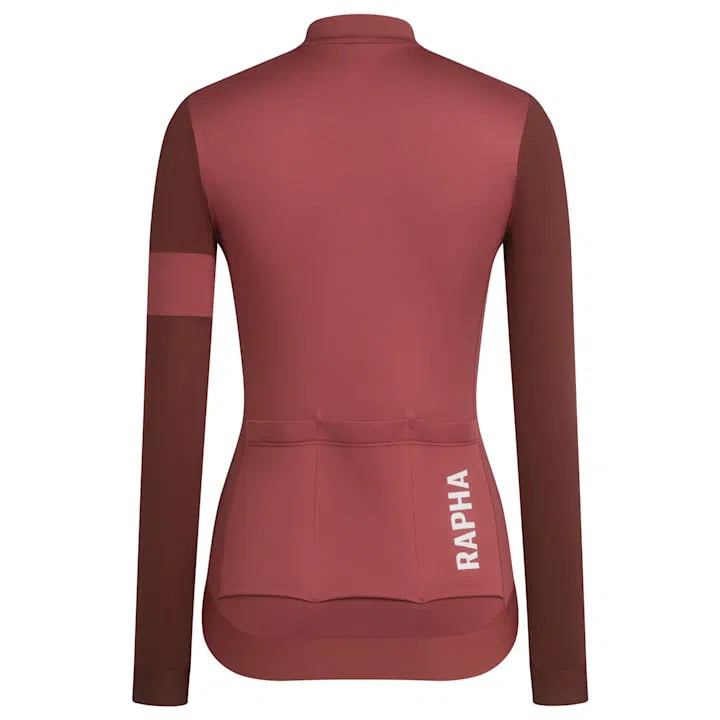 RAPHA Pro Team Training Long Sleeve Women AW2023 - Red/Rusty Red-Velodrom