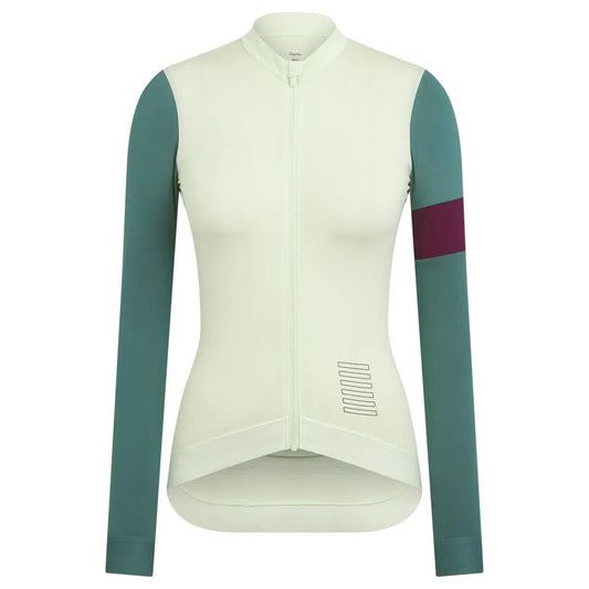 RAPHA Pro Team Training Long Sleeve Women Jersey AW2023 - LCP Light Green/Grey Blue-Velodrom