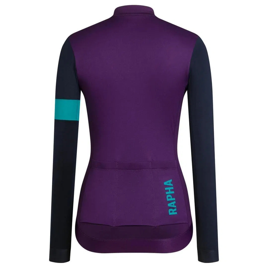 Rapha Pro Team Training Women Long Sleeve Jersey Dark Purple Default Velodrom Barcelona 