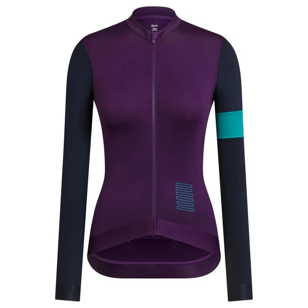 RAPHA Pro Team Training Long Sleeve Women Jersey - BCN Purple/Dark Navy-Velodrom