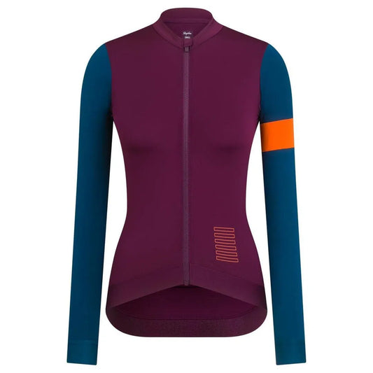 RAPHA Pro Team Training Long Sleeve Women Jersey - DPT Dark Purple/Teal-Velodrom