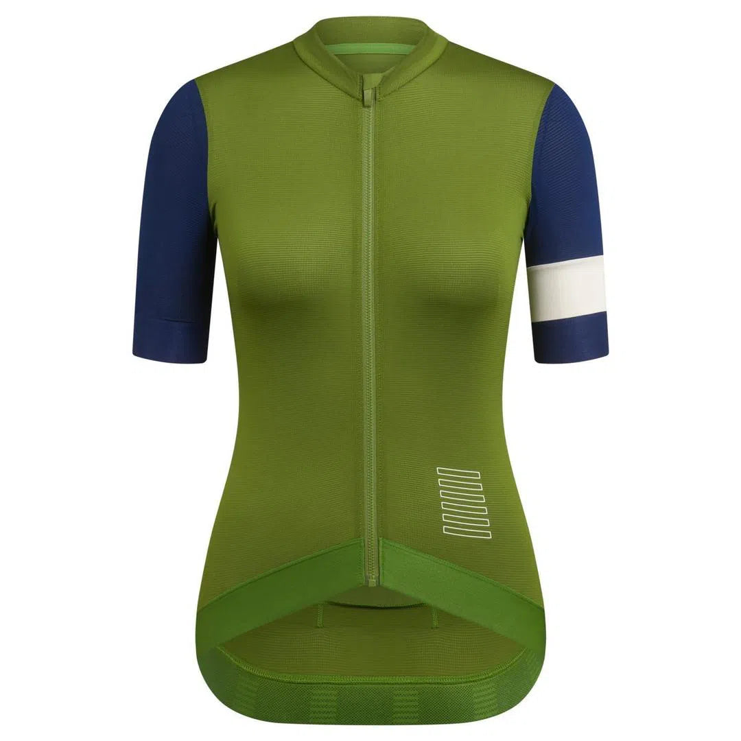 RAPHA Pro Team Training Women Jersey - TLM Green/Navy-Velodrom