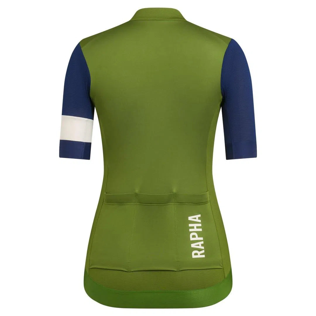 RAPHA Pro Team Training Women Jersey - TLM Green/Navy-Velodrom