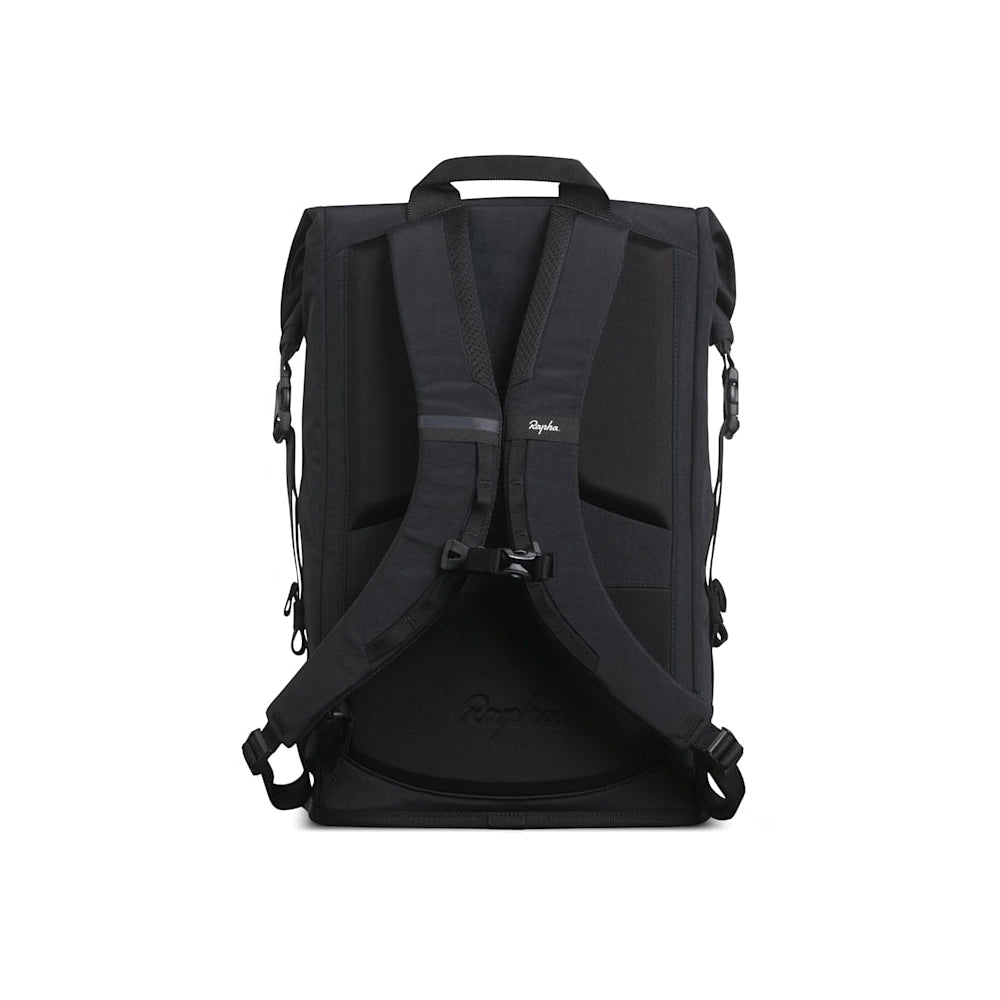 RAPHA Roll Top Backpack 20L - Black/Black-Velodrom