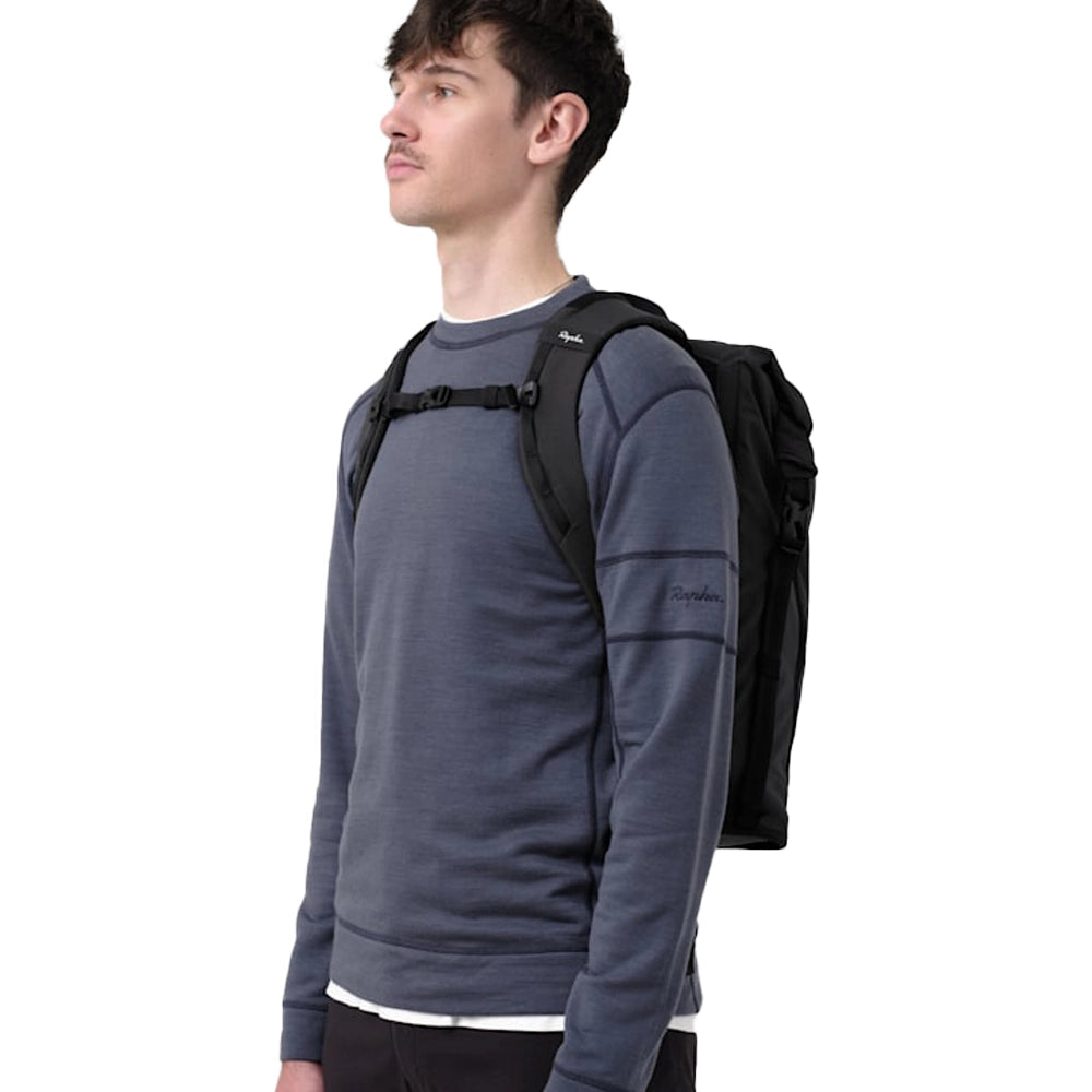 RAPHA Roll Top Backpack 20L - Black/Black-Velodrom