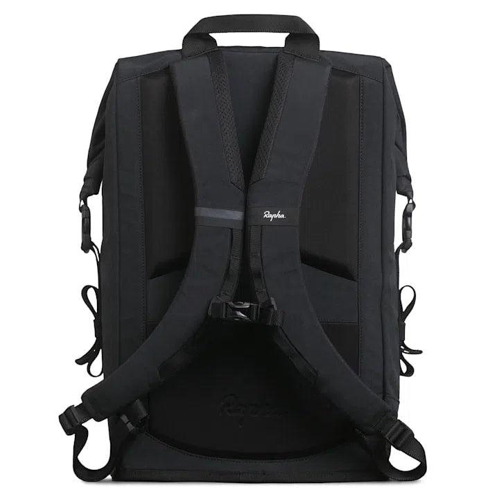 RAPHA Roll Top Backpack 30L - Black/Black-Velodrom