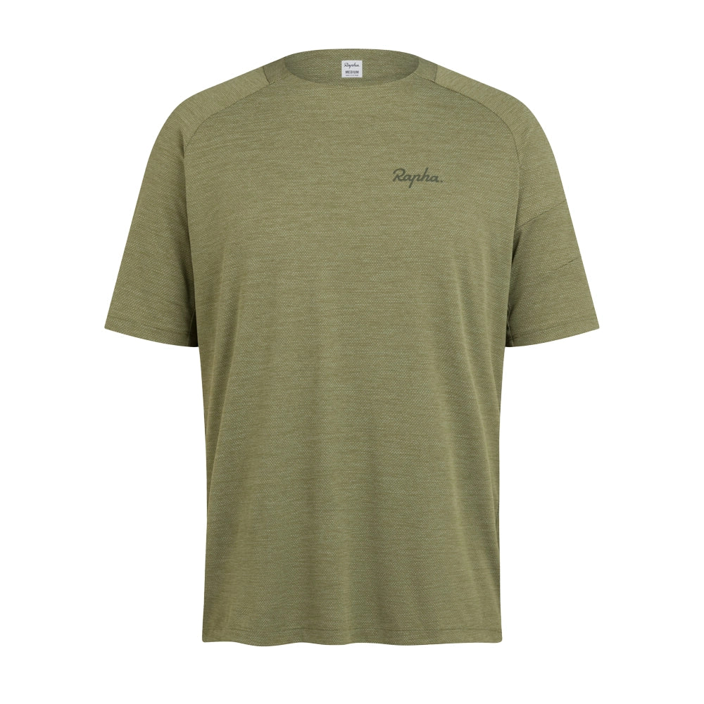 RAPHA Trail Technical Tshirt - WMD Dark Moss/Deep Depths-Velodrom