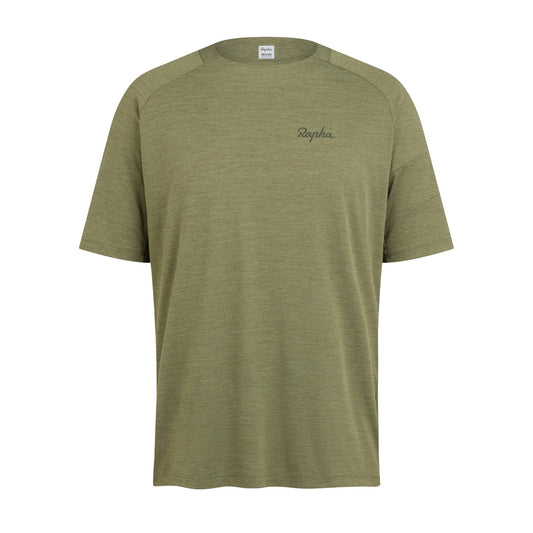 RAPHA Trail Technical Tshirt - WMD Dark Moss/Deep Depths-Velodrom