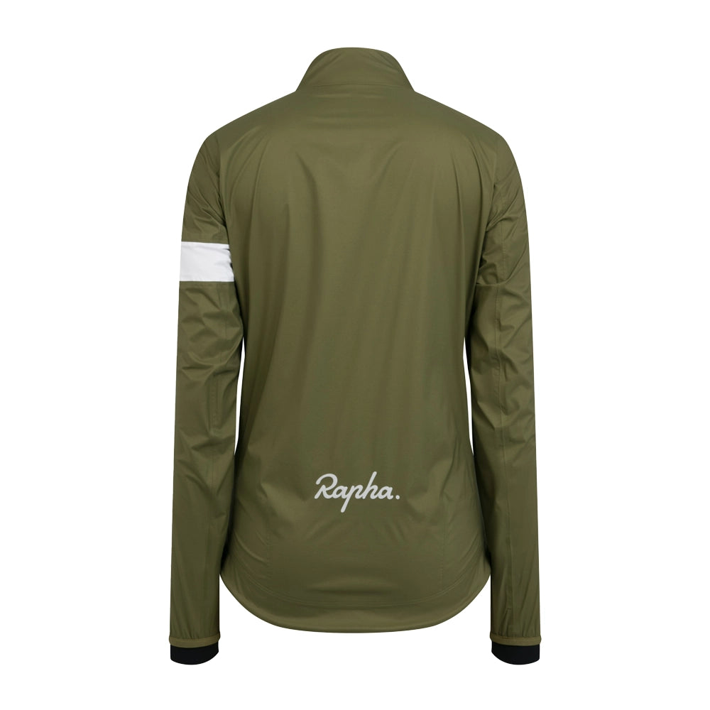 RAPHA Women'S Core Rain Jacket II - Dark Khaki White-Velodrom