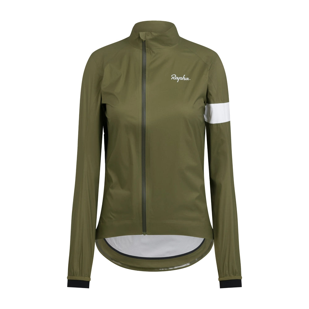 RAPHA Women'S Core Rain Jacket II - Dark Khaki White-Velodrom