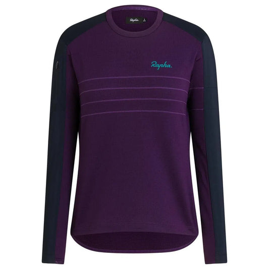 RAPHA WOMEN EXPLORE LONG SLEEVE PULLOVER - Dark Purple Default Velodrom Barcelona 