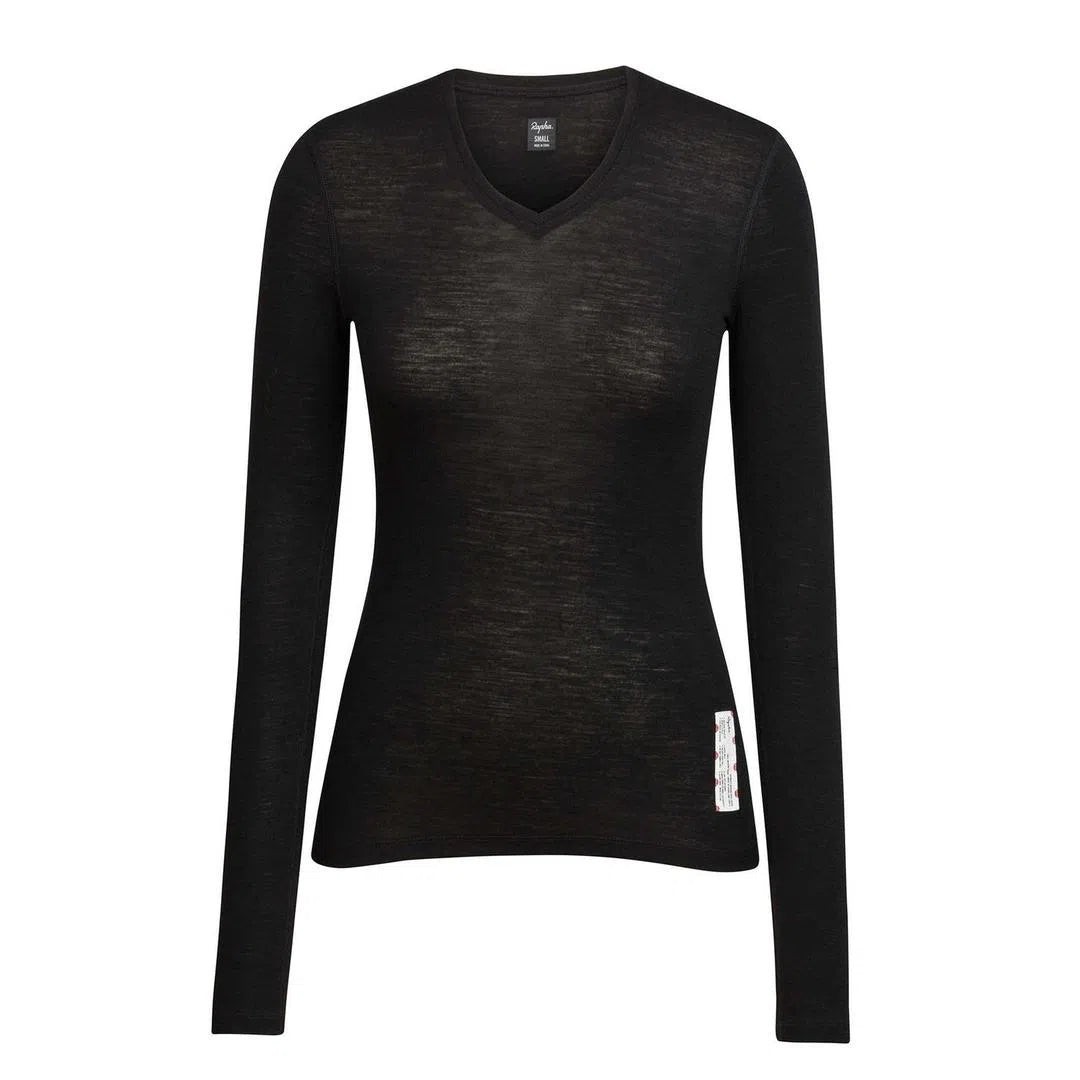 RAPHA Women Merino Base Layer Long sleeve - Black-Velodrom