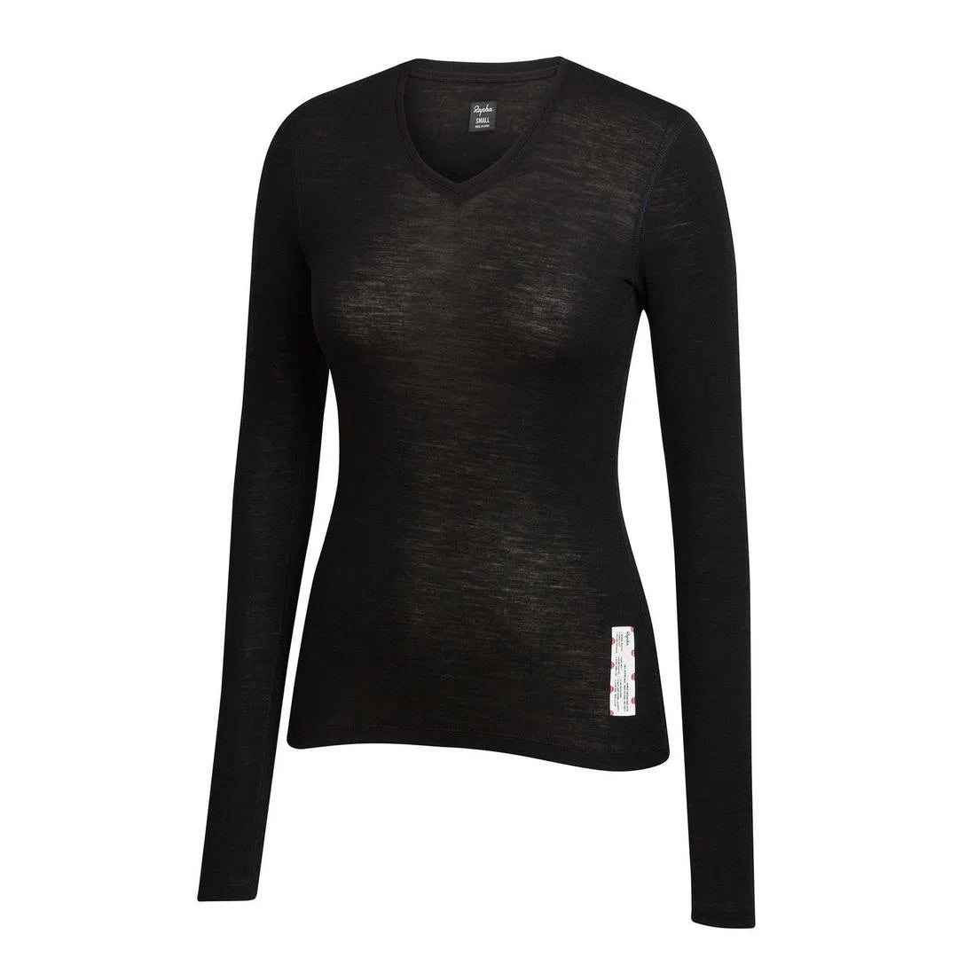 RAPHA Women Merino Base Layer Long sleeve - Black-Velodrom